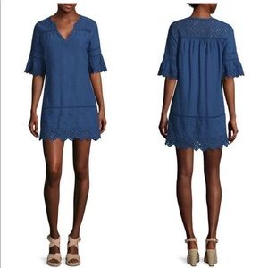 VINEYARD VINES Navy Cotton Eyelet Dress